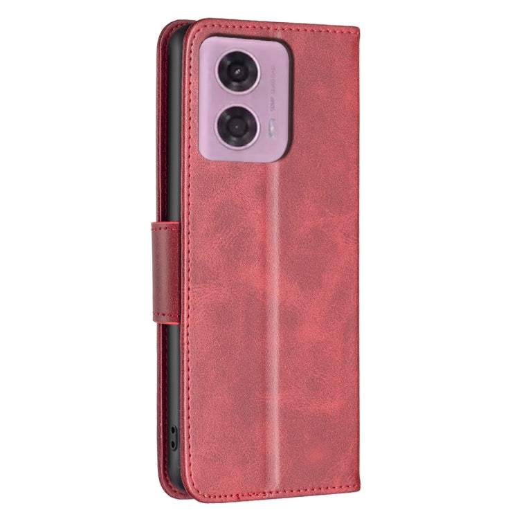 LAMBSKIN Knižkové puzdro pre Motorola Moto G34 5G - červené
