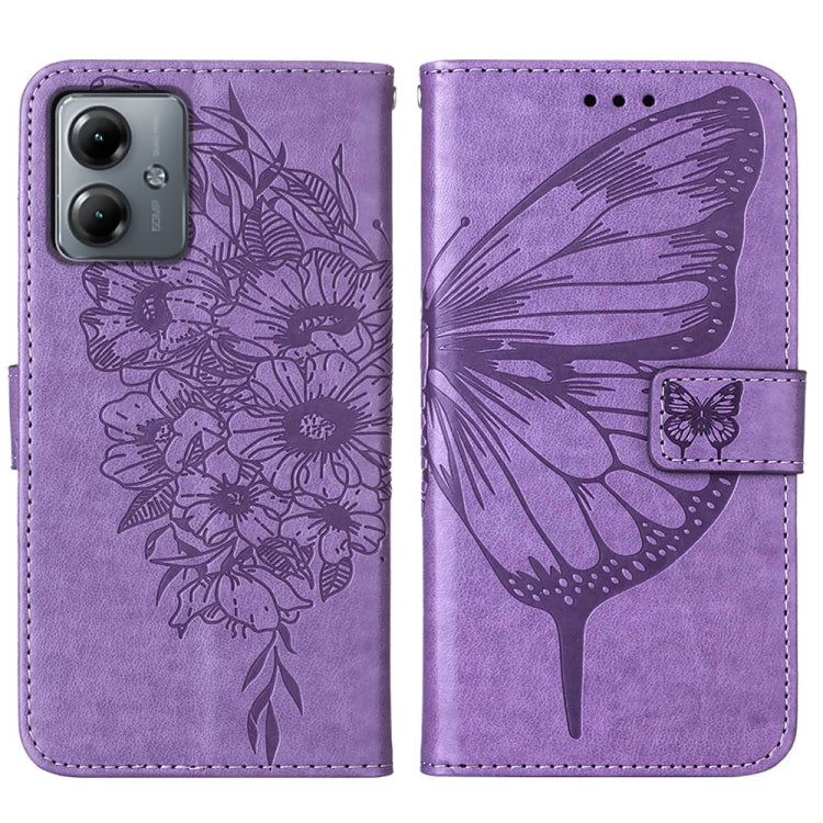 BUTTERFLY Knižkové puzdro pre Motorola Moto G14 - fialové