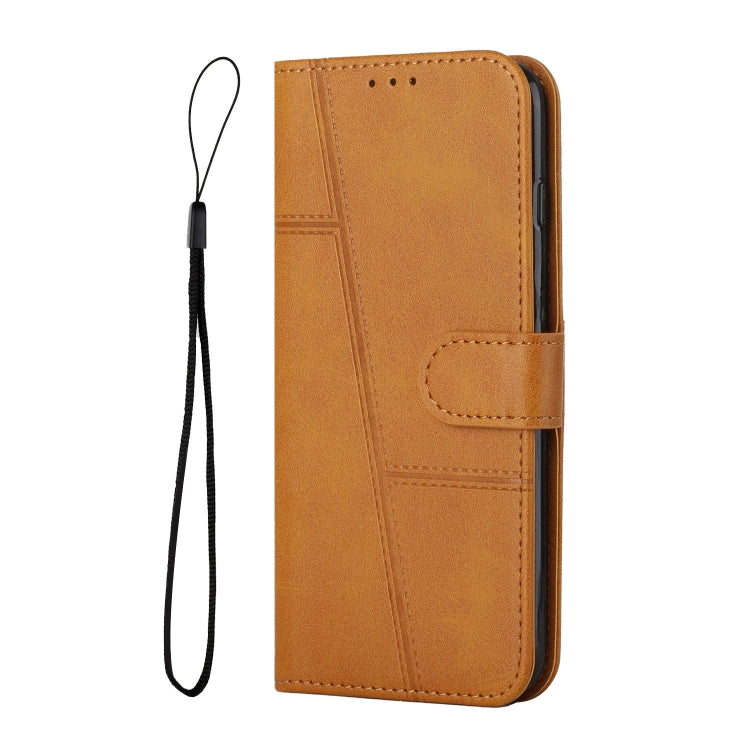 STITCHING Knižkové puzdro pre Motorola Moto G14 - svetlo hnedé