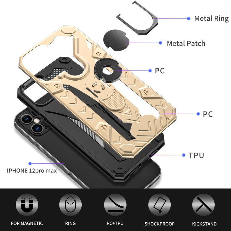 HOLDER ARMOR Tvrdený kryt pre Apple iPhone 12 / iPhone 12 Pro - zlatý