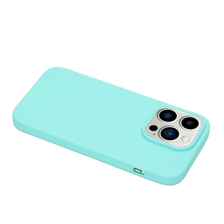 MATT Silikónový obal pre Apple iPhone 14 Pro - mentolový