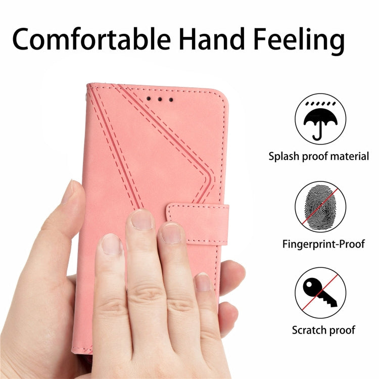 STITCHING Knižkové puzdro pre Apple iPhone 15 Pro - ružové