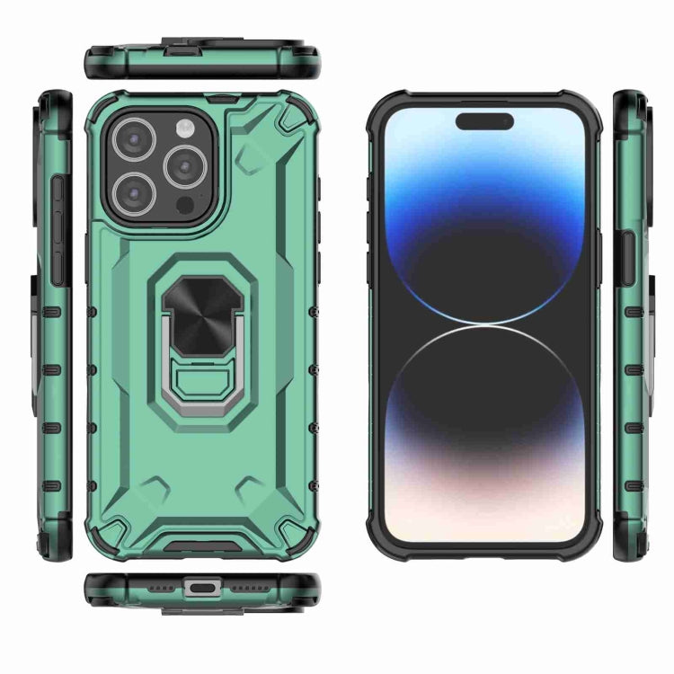 RING ARMOR Tvrdený kryt pre Apple iPhone 15 Pro - zelený