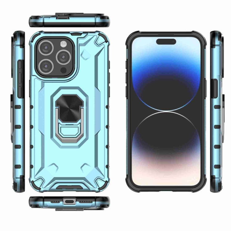 RING ARMOR Tvrdený kryt pre Apple iPhone 15 Pro - modrý