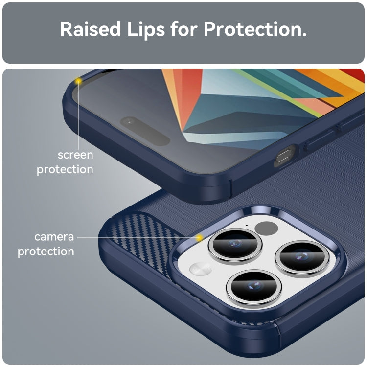 CARBON Zadný obal pre Apple iPhone 15 Pro - modrý