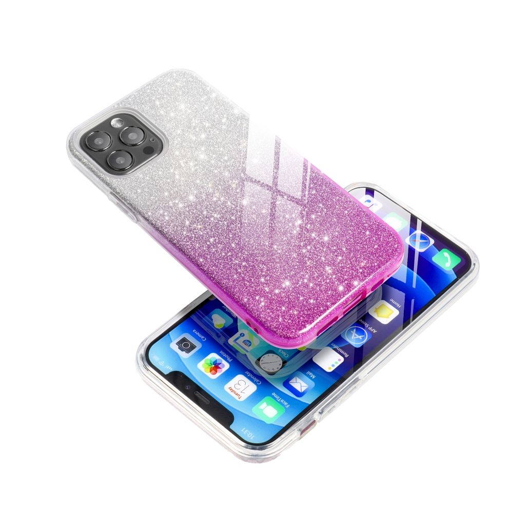 SHINING Puzdro na Apple iPhone 16 Plus transparentné ružové