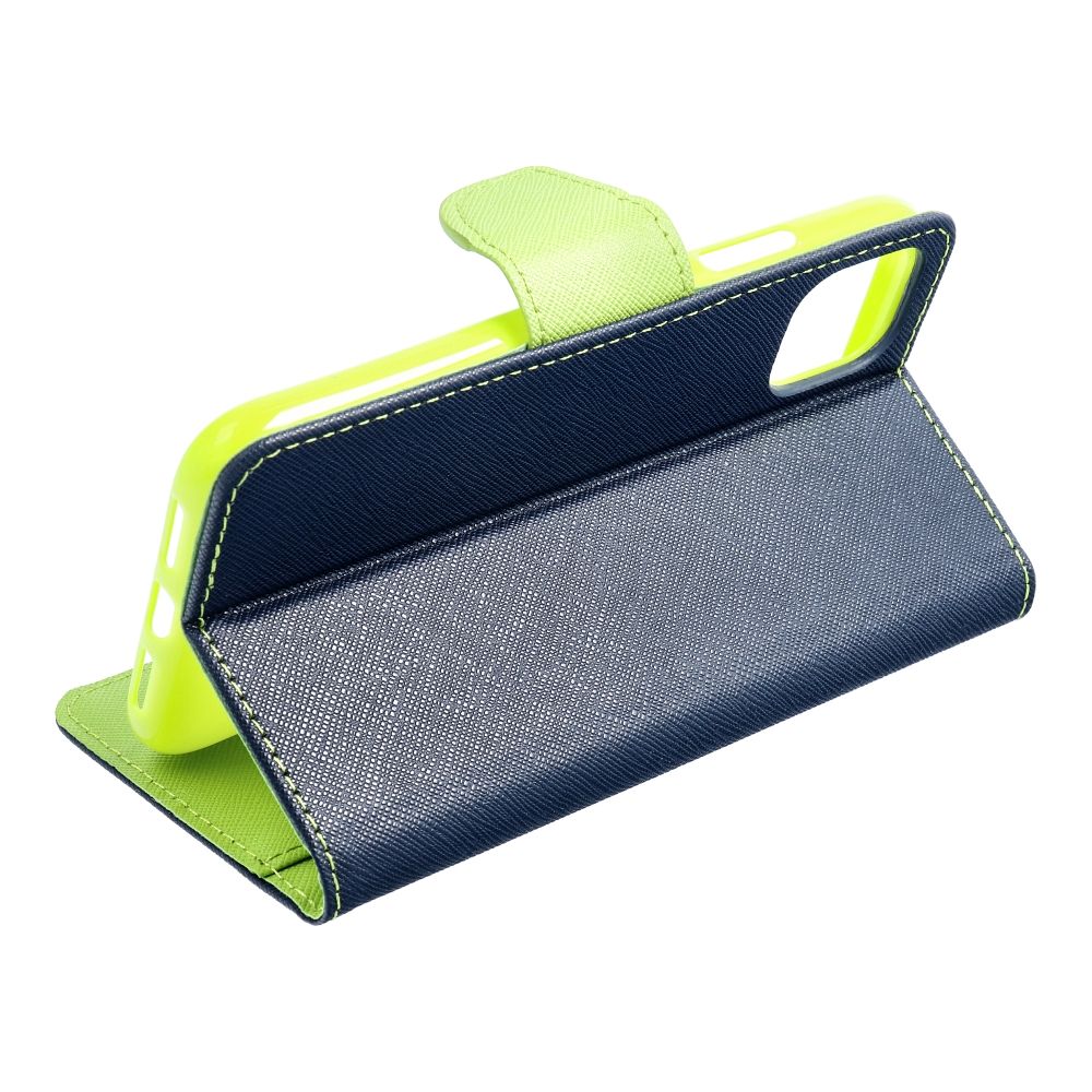 FANCY knižkové puzdro Apple iPhone 16 navy / limetka