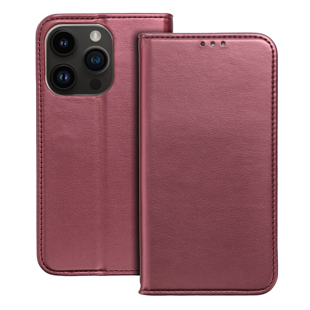 Knižkové puzdro SMART MAGNETO na Apple iPhone 16 Pro bordové
