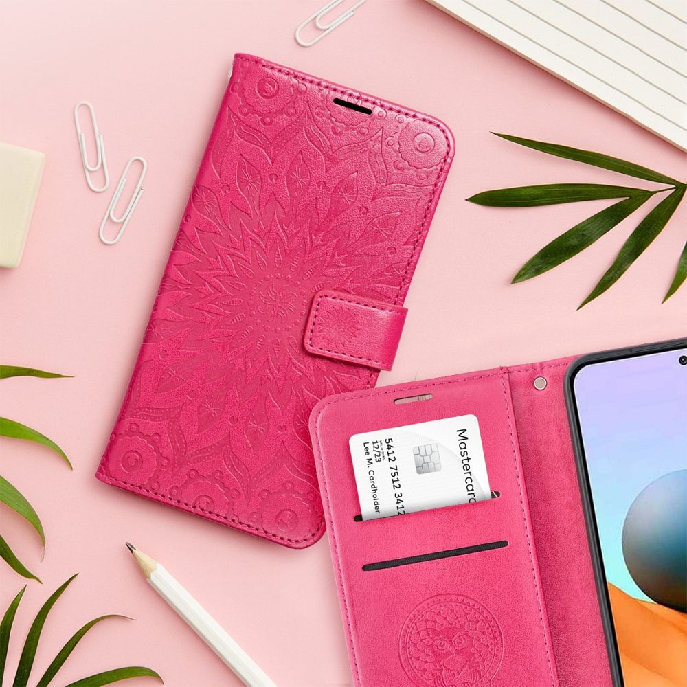Knižkové puzdro MEZZO pre Samsung Galaxy S25 mandala magenta