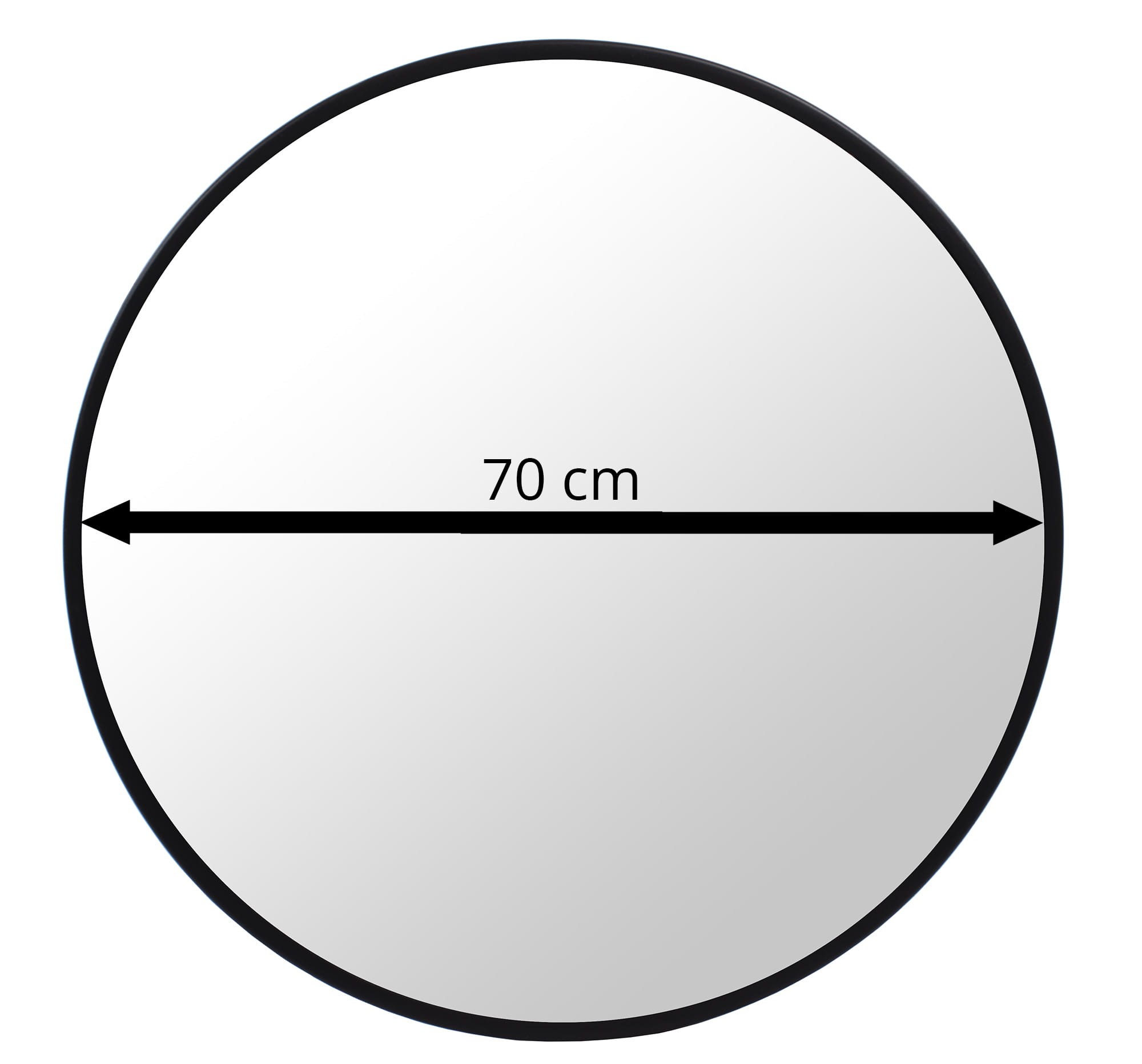 Zrkadlo 70 cm, čierny rám