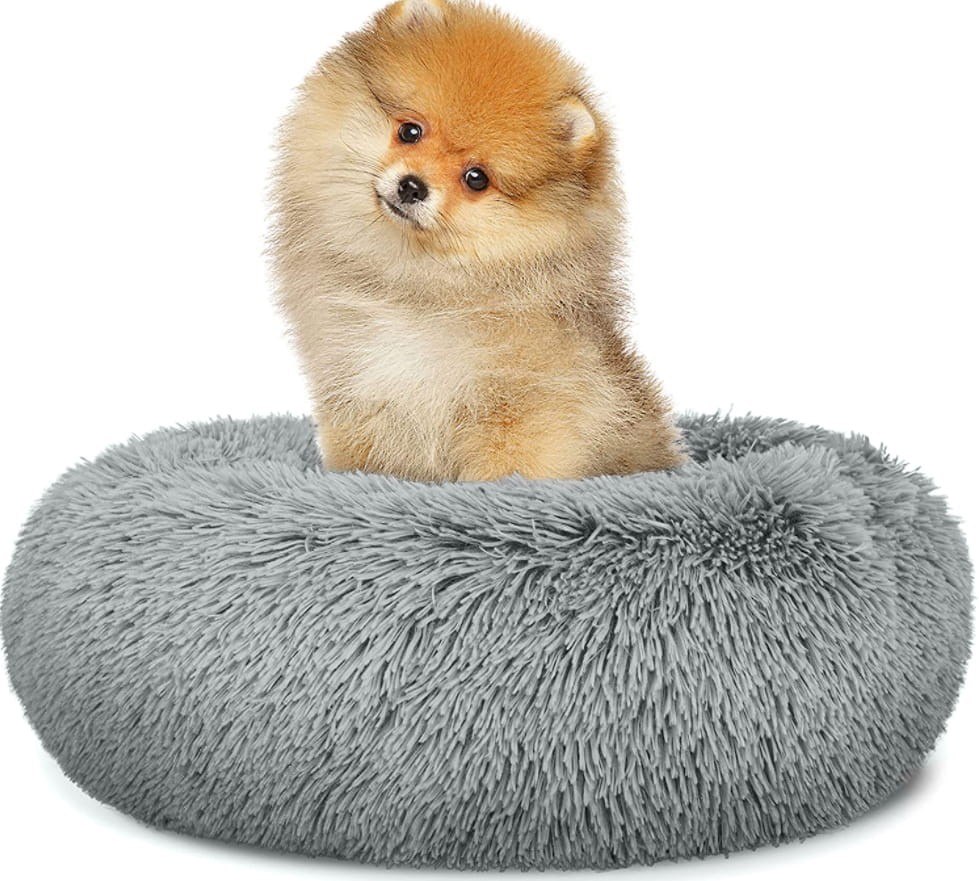 Plyšová posteľ S 40cm - svetlosivá x 30
