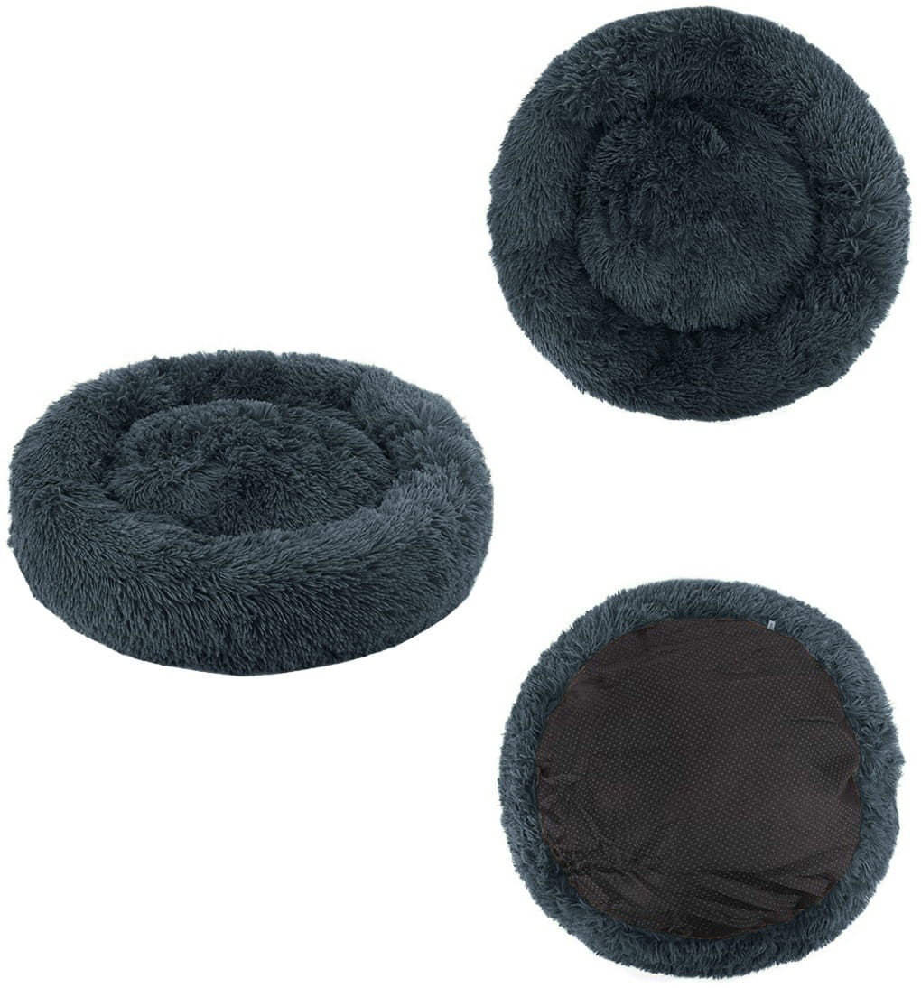 Plyšová posteľ M 60cm - tmavosivá x 16