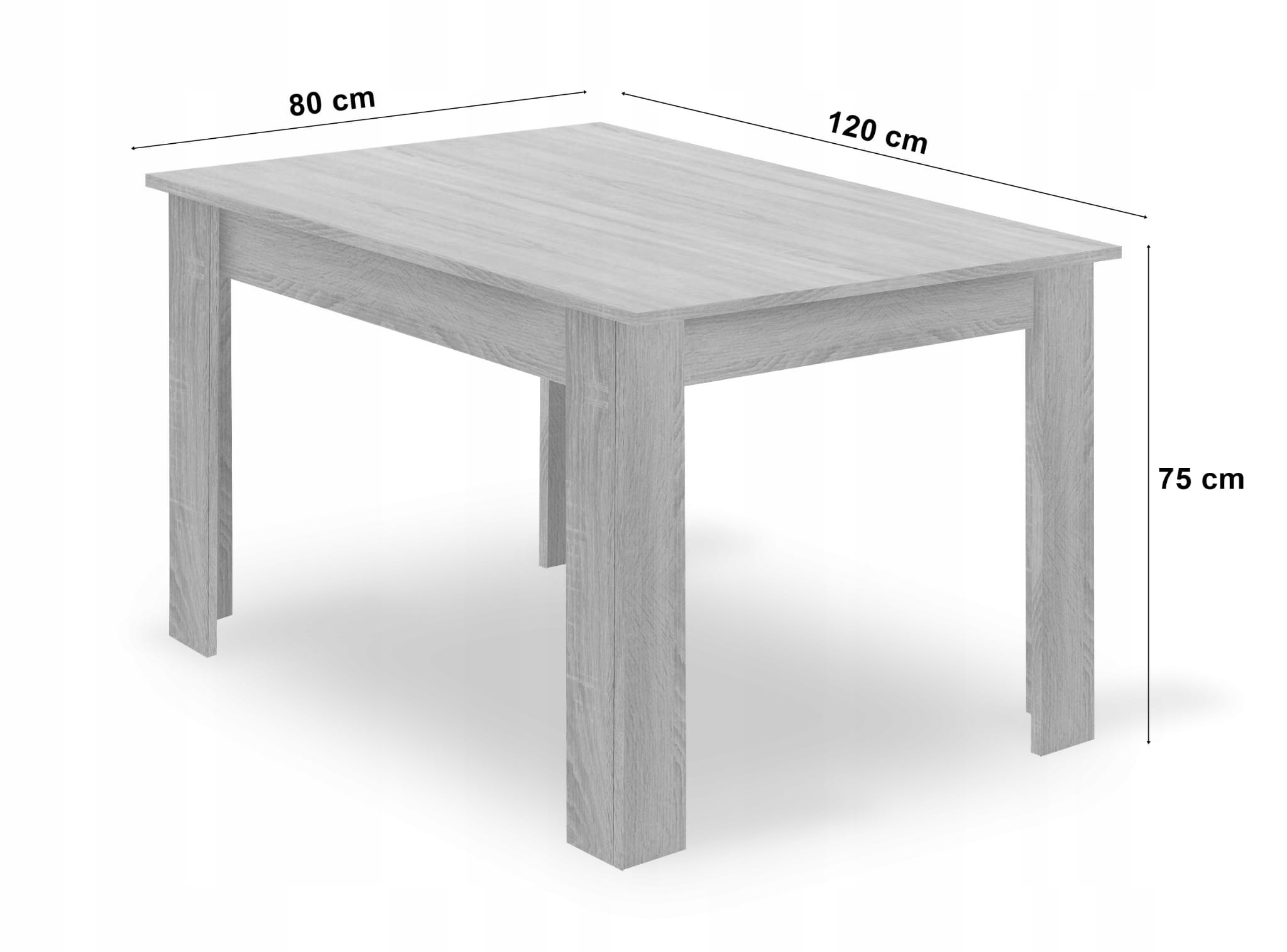 Sada obdĺžnikového stola 120x80cm na tvorenie + 4 stoličky MARK čierne