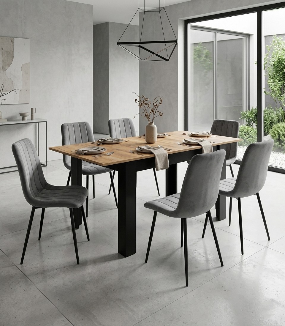 Stôl NP 120-160x80, nohy Craft, čierne