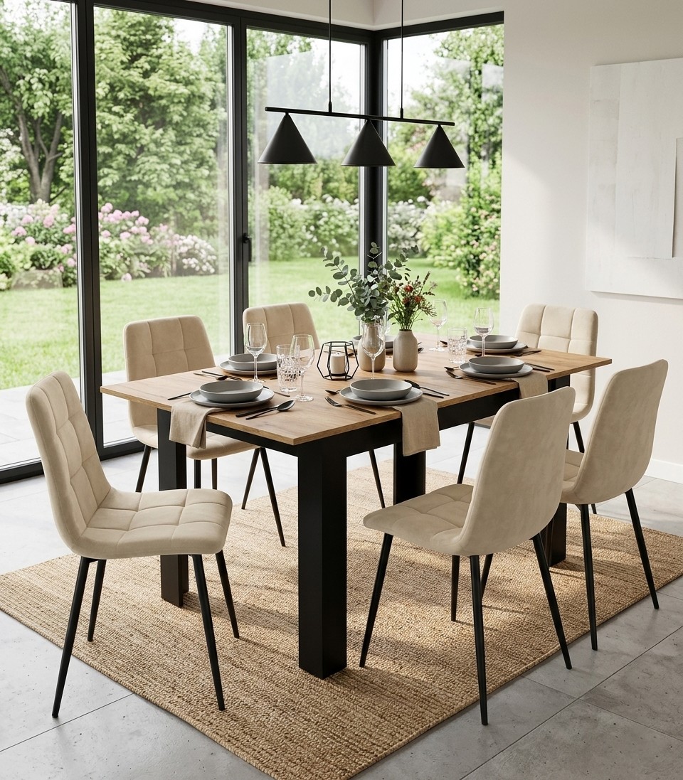 Stôl NP 120-160x80, nohy Craft, čierne