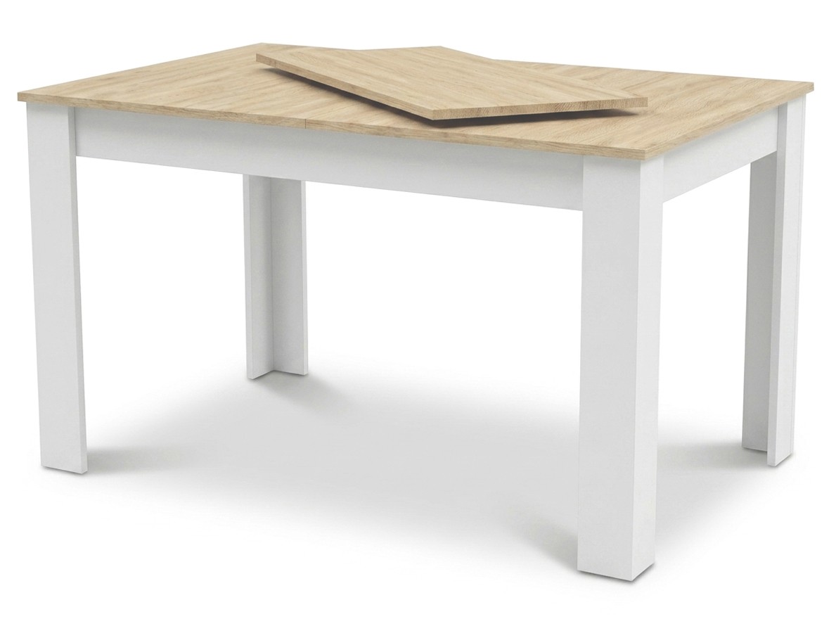 Rozkladací stôl NP 120-160x80 Sonoma - biele nohy