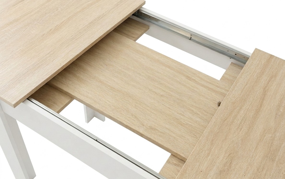 Rozkladací stôl NP 120-160x80 Sonoma - biele nohy