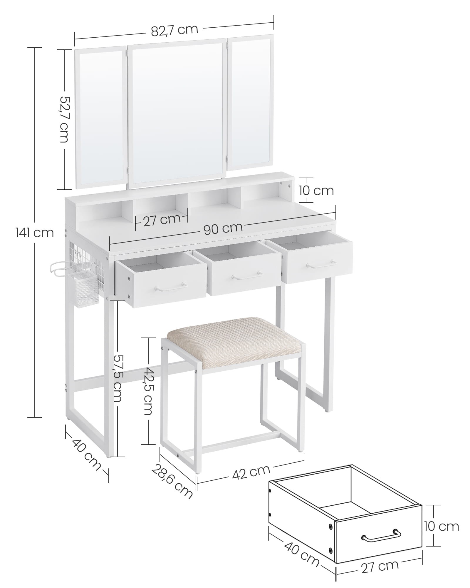 Toaletný stolík - RVT004W14