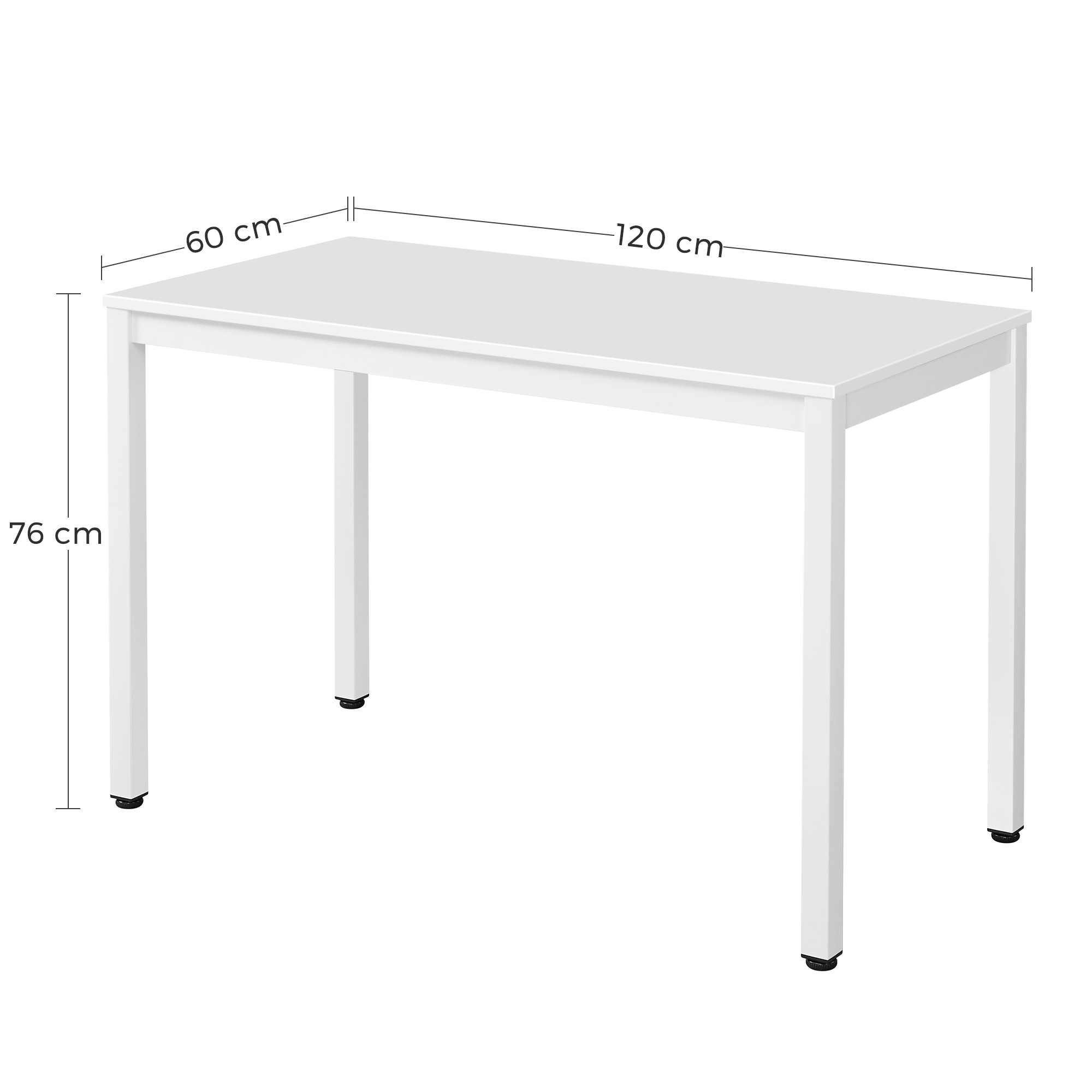 Stôl TESSA 120 cm x 60 cm - biely / biele nohy