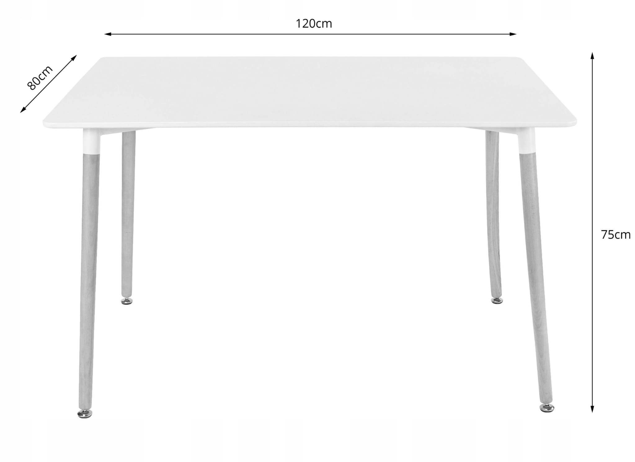 Obdĺžniková stolová súprava ADRIA 120x80cm biela + 4 stoličky MARK sivé