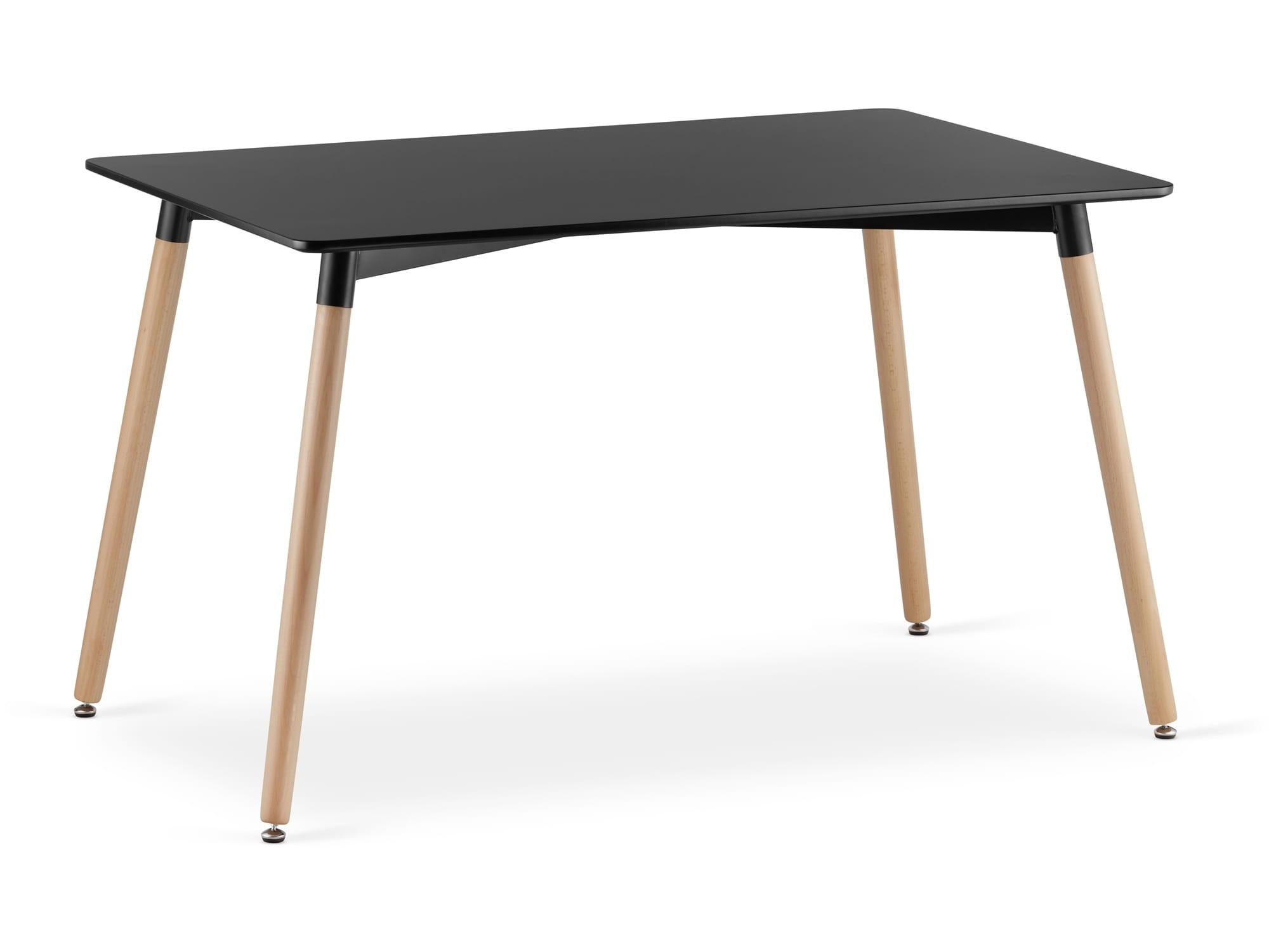 Stôl ADRIA 120 cm x 80 cm - čierny / prírodné nohy