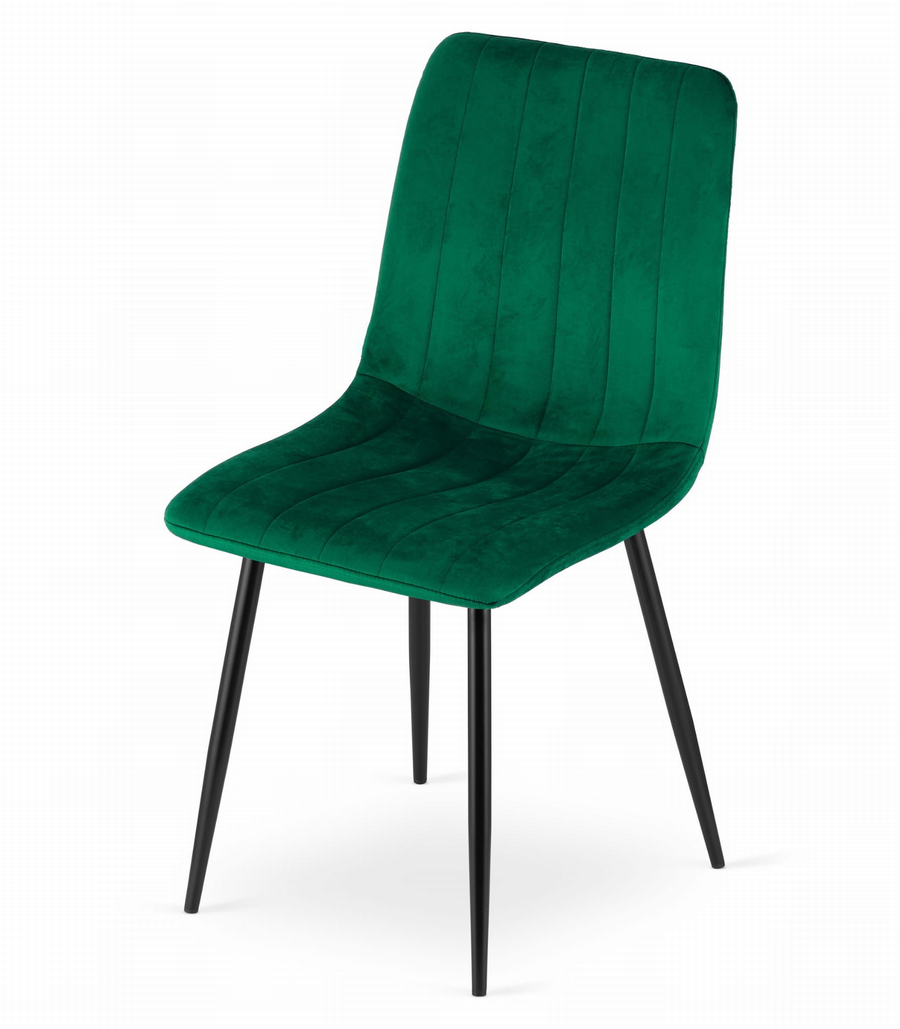 Stolička LAVA - tmavozelený zamat / čierne nohy x 1
