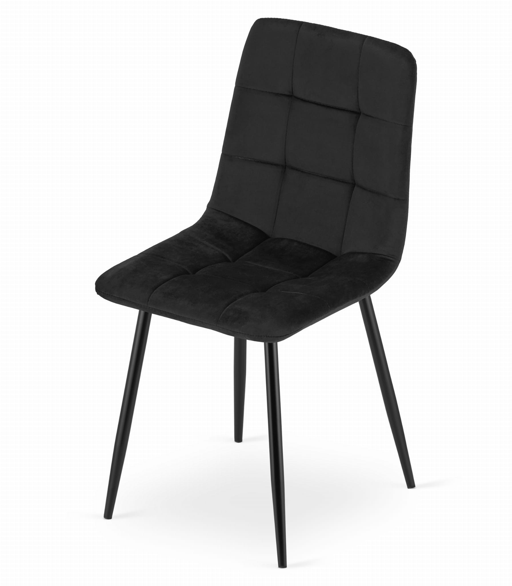 Stolička KARA - čierny zamat / čierne nohy x 3
