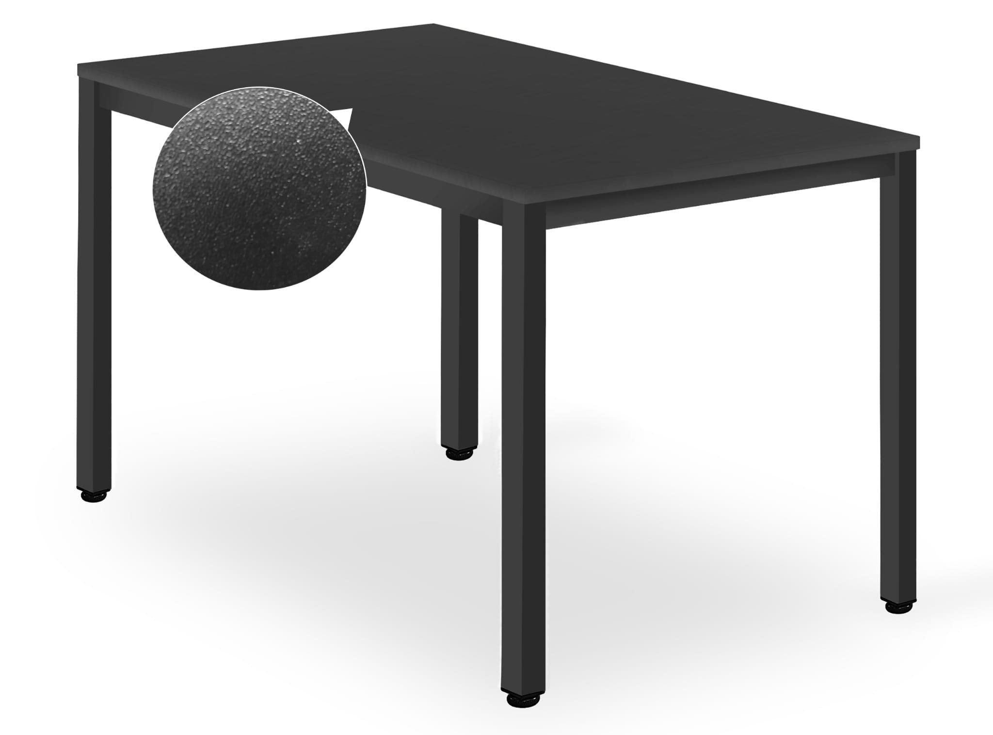 Stôl TESSA 120cm x 60cm - čierny / čierne nohy