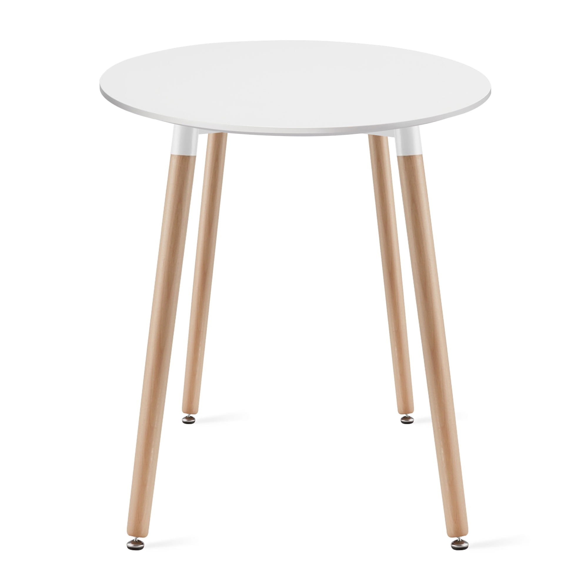 Okrúhly stôl KAMI 60 cm - biely / prírodné nohy