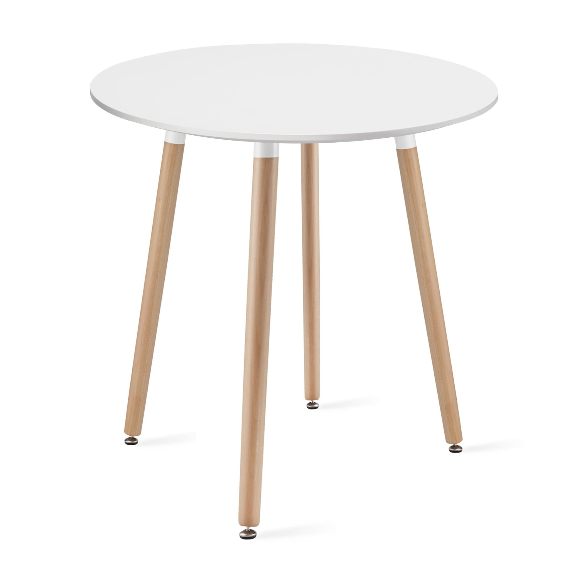 Okrúhly stôl KAMI 60 cm - biely / prírodné nohy