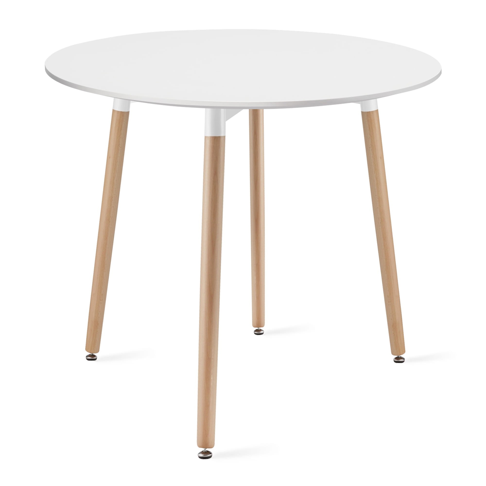 Okrúhly stôl KAMI 80 cm - biely / prírodné nohy