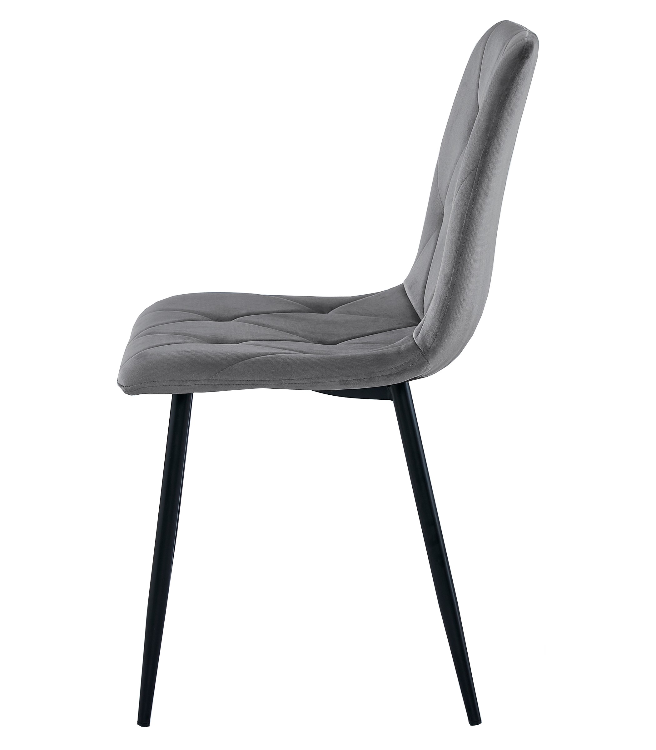 Stolička LIBRA - tmavosivý zamat / čierne nohy x 2