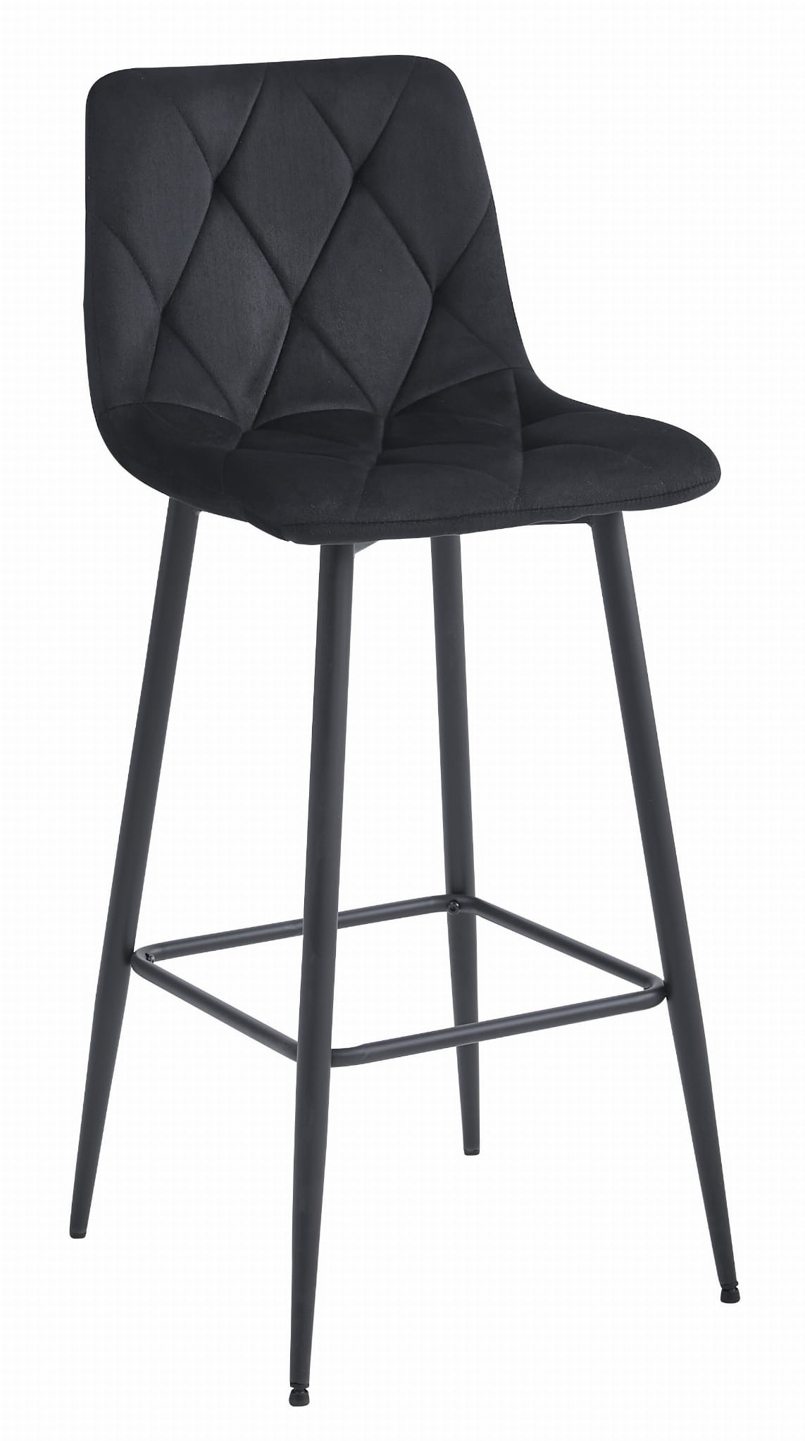 NADO stolička - čierny zamat / čierne nohy x 3