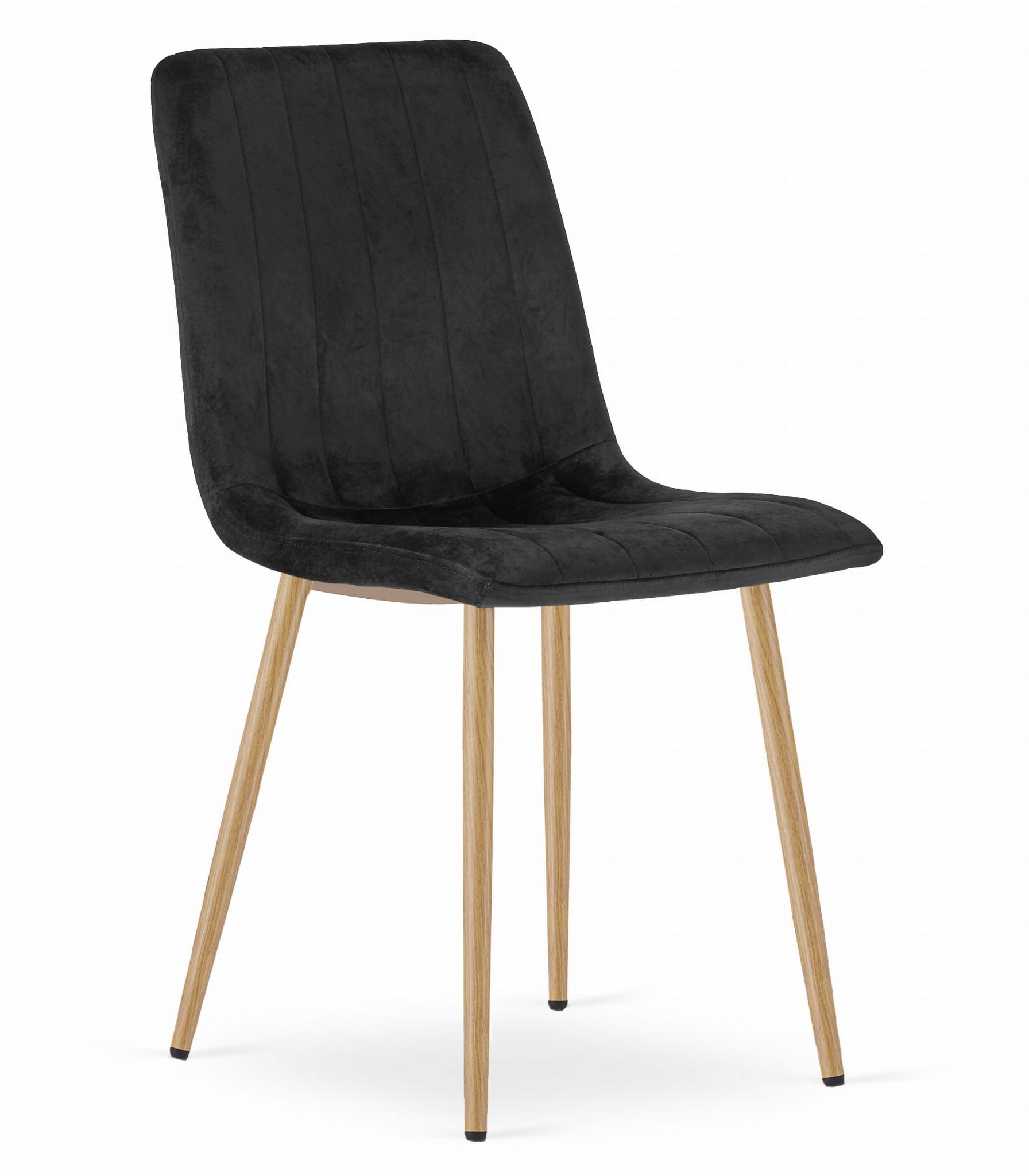 Stolička LAVA - čierny zamat / nohy farby dreva x 3