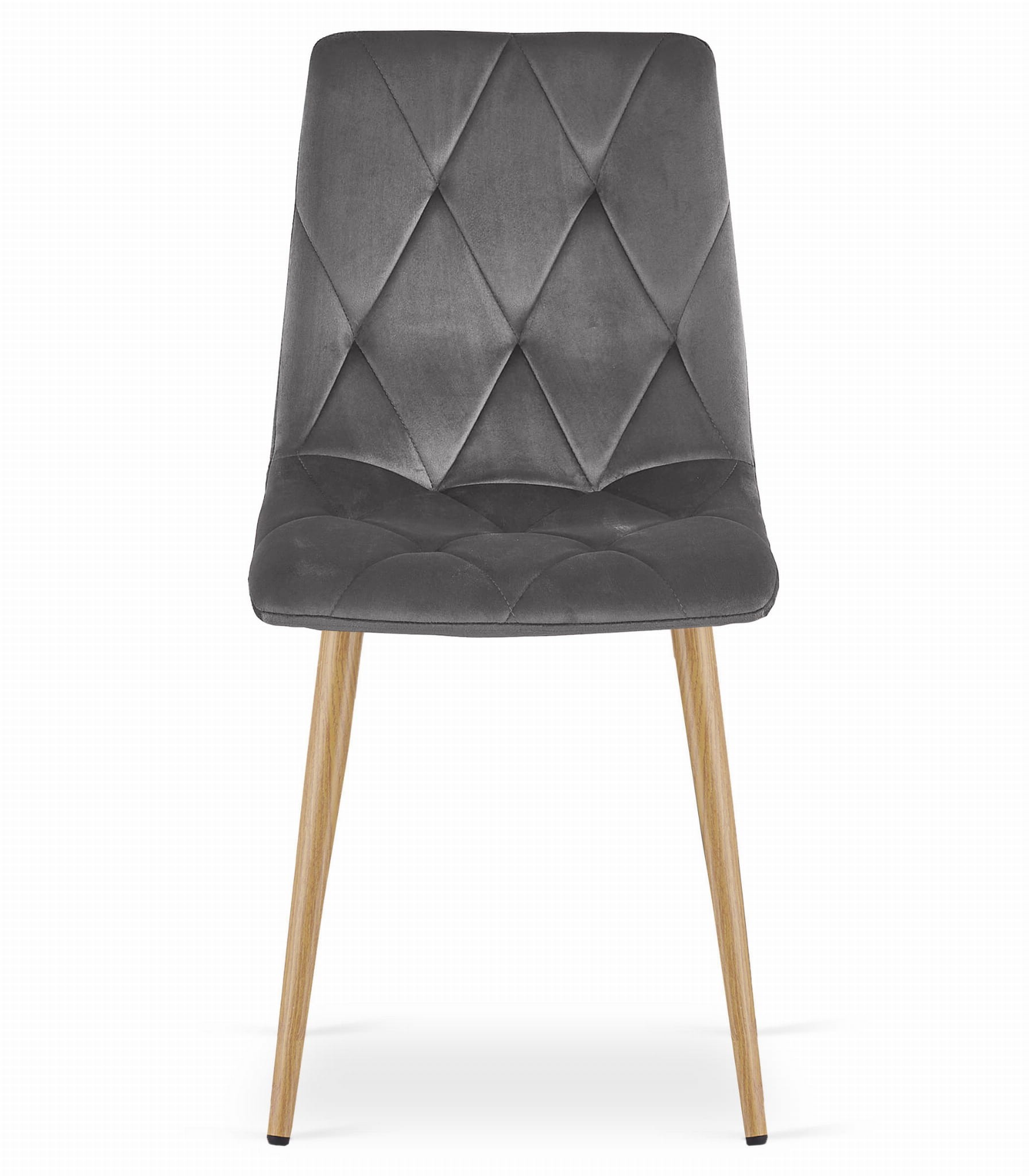 Stolička LIBRA - tmavosivý zamat / nohy farby dreva x 3
