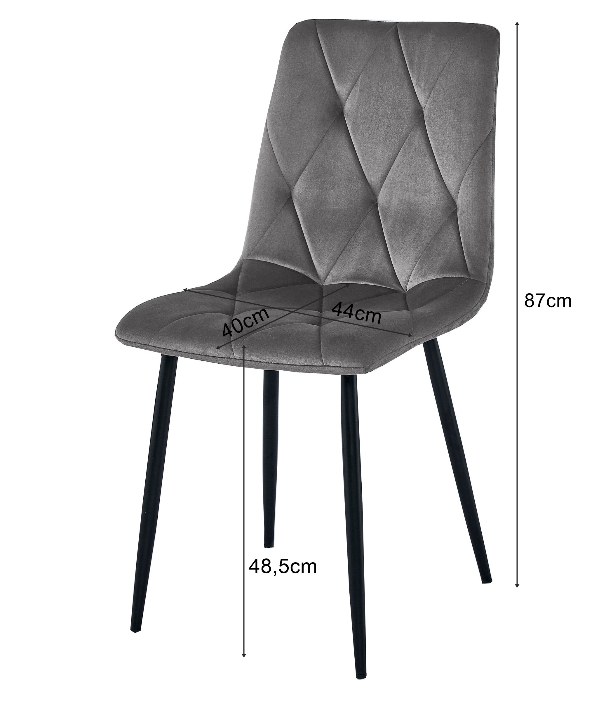 Stolička LIBRA - béžová látka / čierne nohy x 1