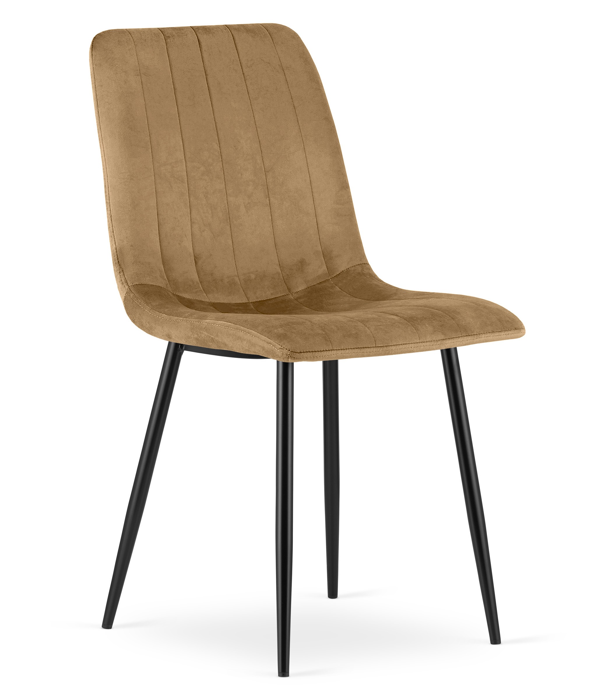 Stolička LAVA - hnedý zamat / čierne nohy x 3