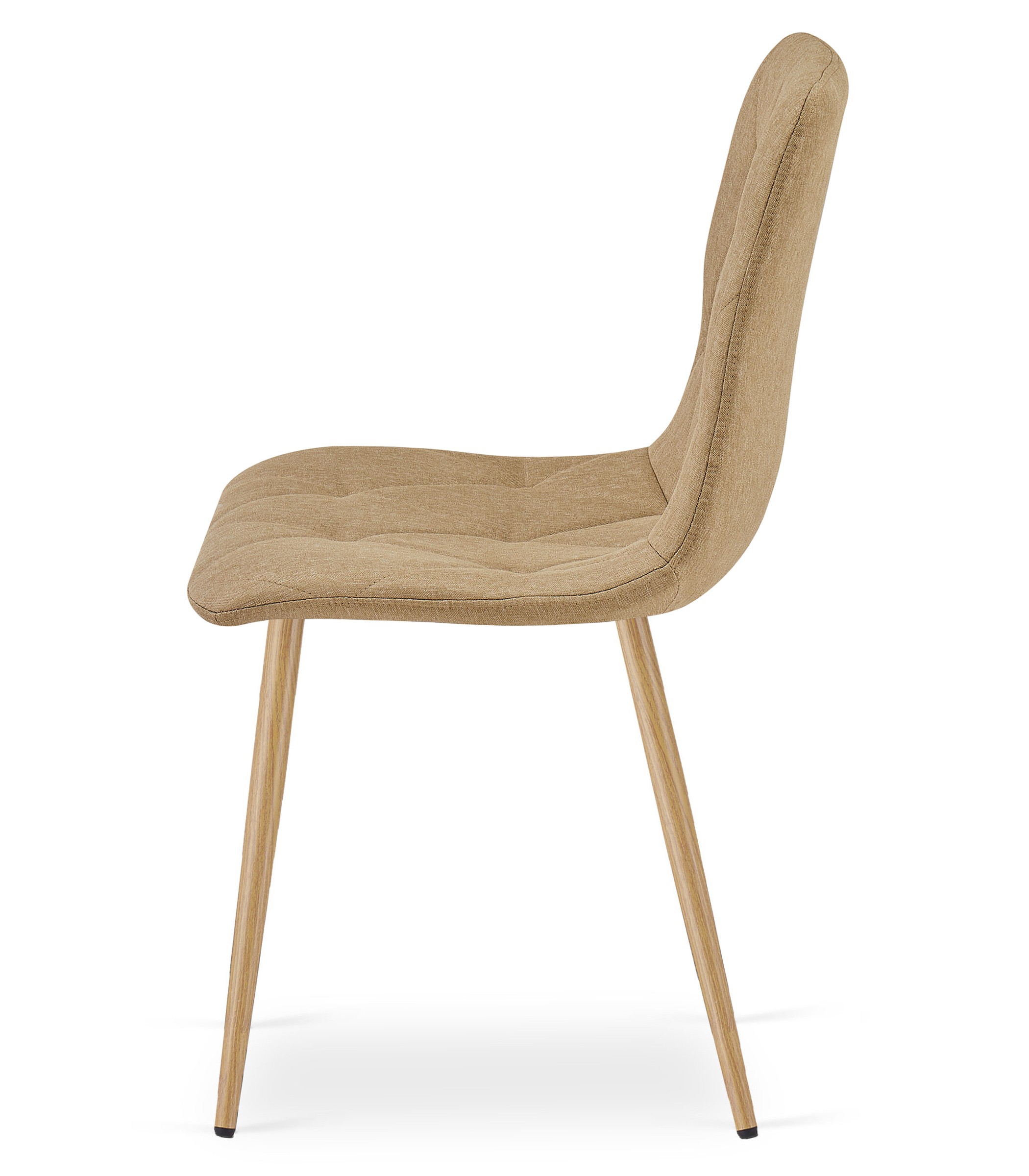 Stolička LIBRA - hnedá látka / nohy vo farbe dreva x 3
