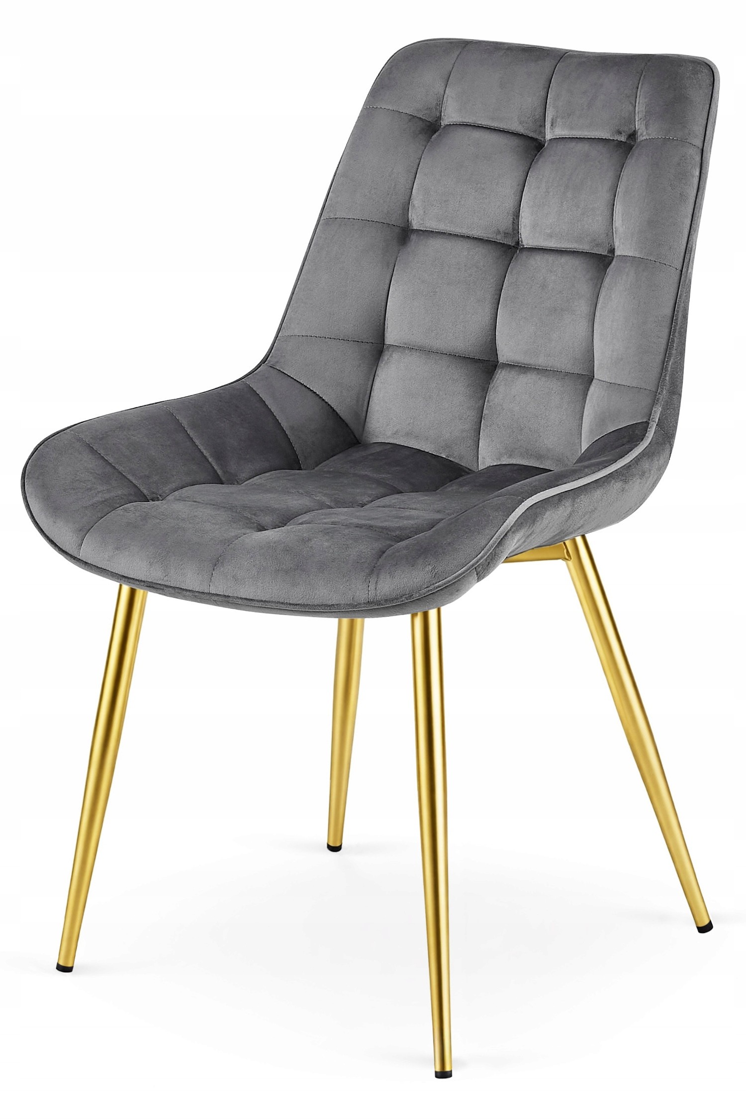 Stolička BERA - tmavosivý zamat / zlaté nohy x 1