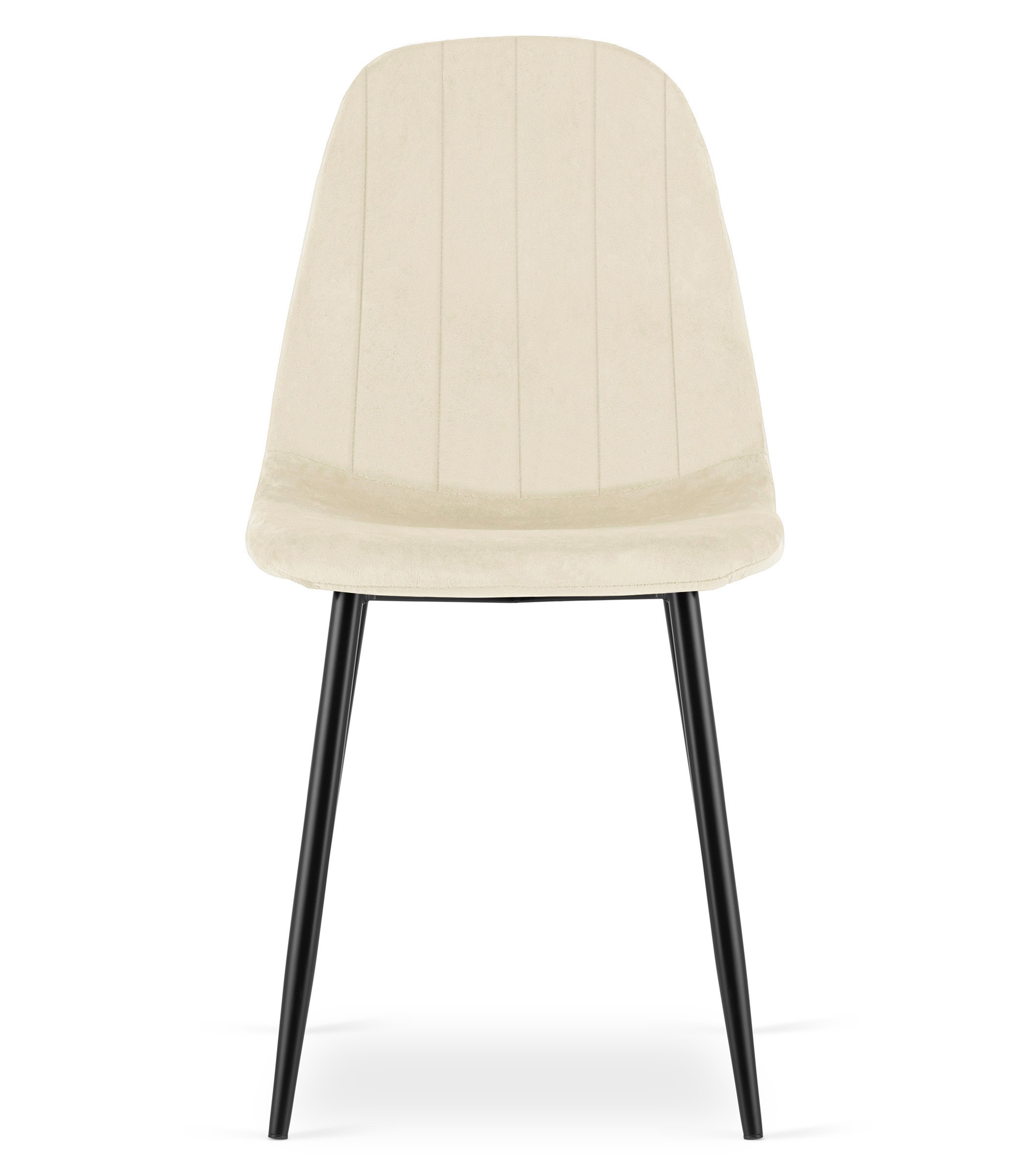 Stolička PADVA - svetlobéžový zamat / čierne nohy x 3