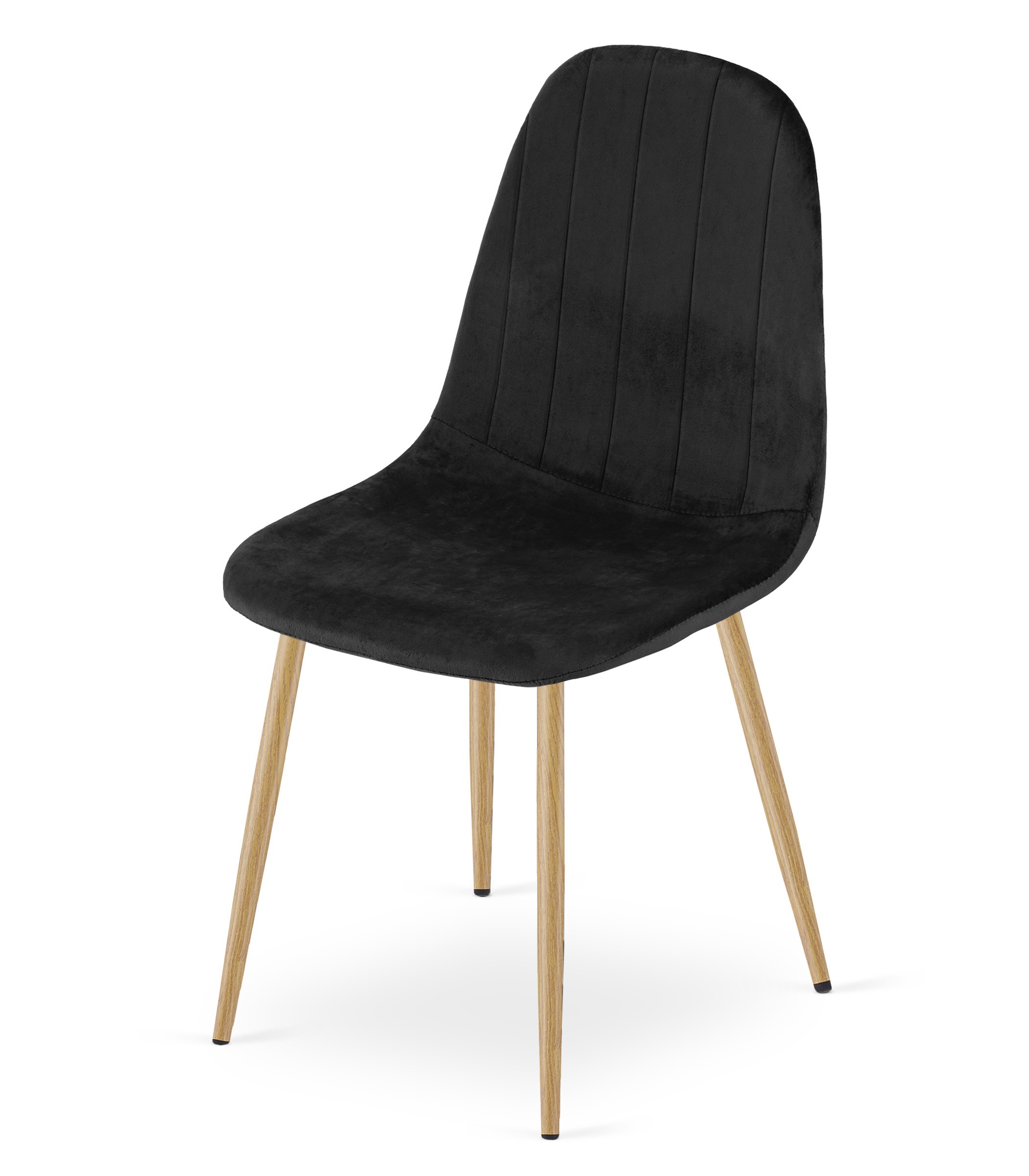 Stolička PADVA - čierny zamat / dubové nohy x 2