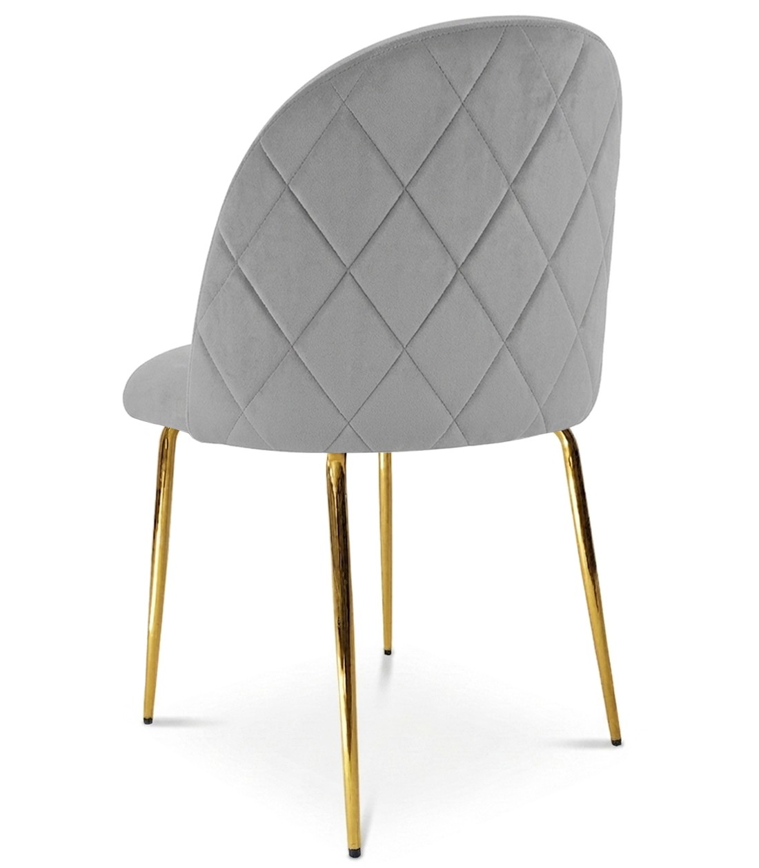 Stolička INCA - svetlosivý zamat / zlaté nohy x 4