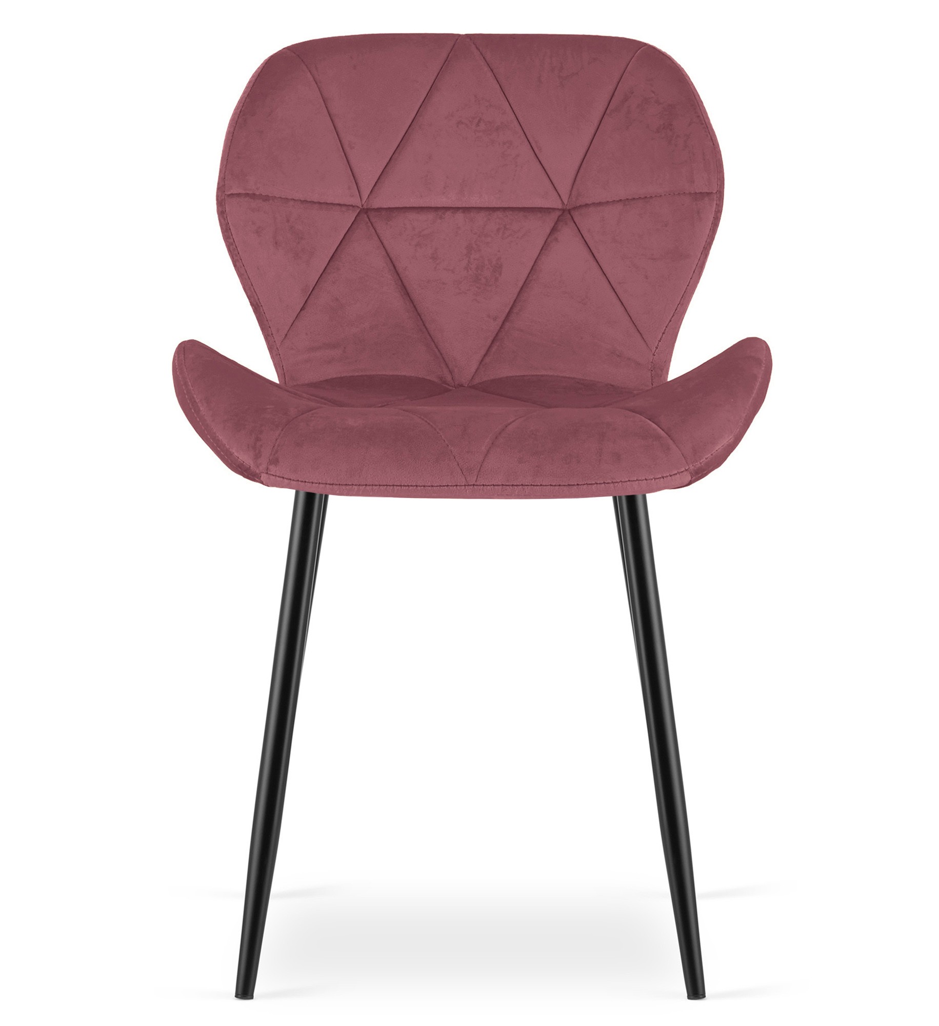Stolička MANGO - tmavoružový zamat / čierne nohy x 1