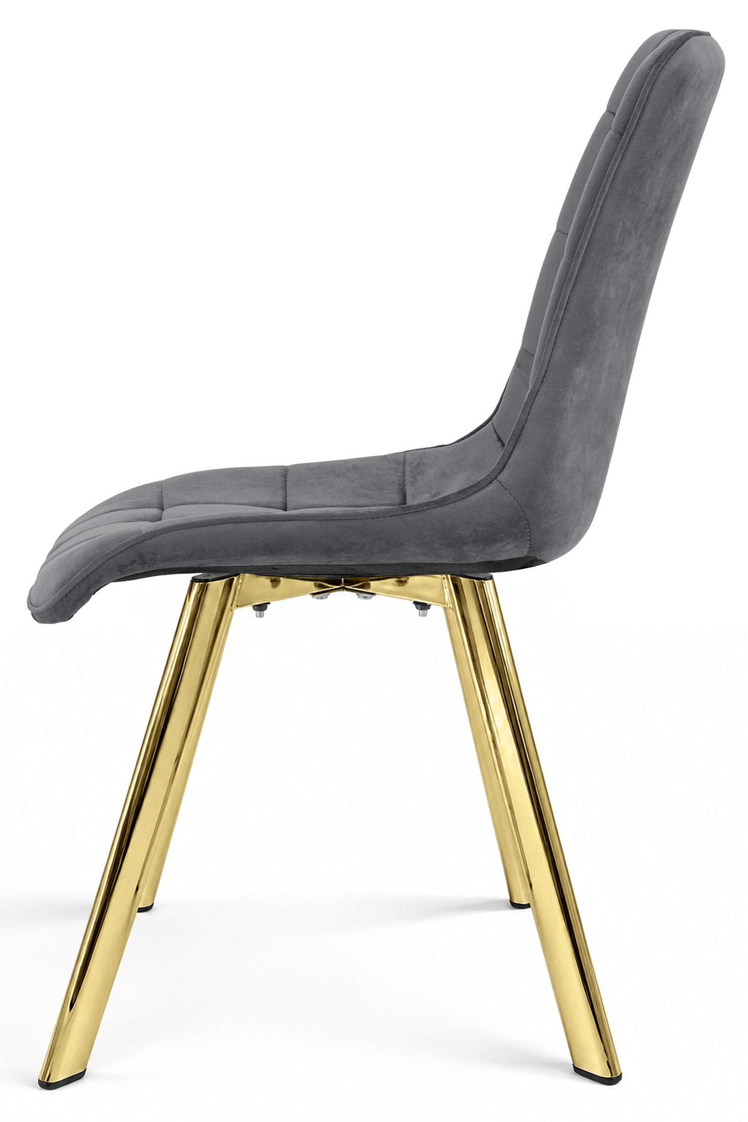 Stolička CIEZA 360 - tmavosivý zamat / zlaté nohy x 4