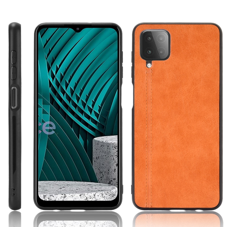 9D SKLO + PUZDRO 2v1 pre Samsung Galaxy A12 - Sewing hnedé