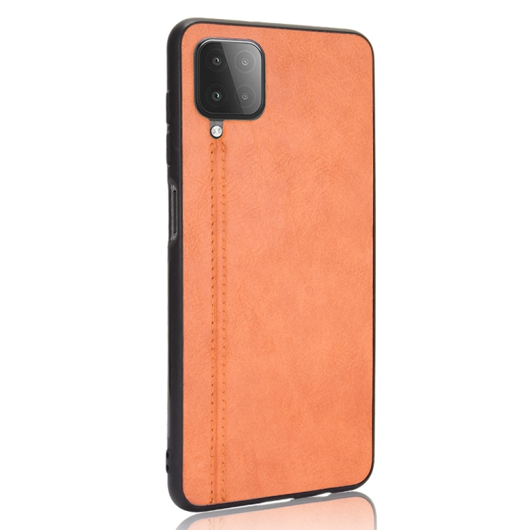 Silikonové puzdro na Samsung Galaxy A12 - Sewing hnedé