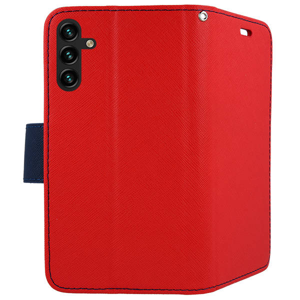 SKLO + PUZDRO 2v1 pre Samsung Galaxy A13 5G / A04s - Knižkové FANCY červené