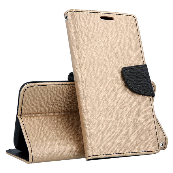 SKLO + PUZDRO 2v1 pre Samsung Galaxy A13 5G / A04s - Knižkové FANCY zlato čierne
