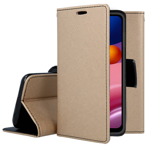 Knižkové puzdro pre Samsung Galaxy A13 5G / A04s - Smart FANCY zlato čierne