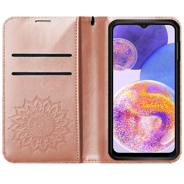 Knižkové puzdro pre Samsung Galaxy A23 / A23 5G - Mandala ružové